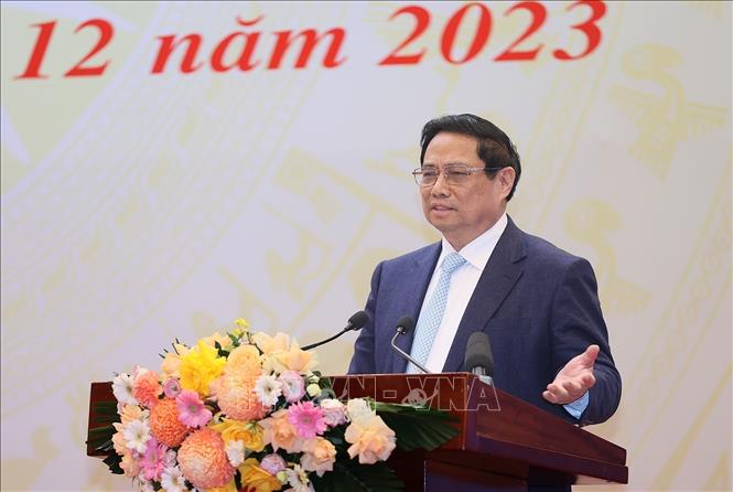 Thủ tướng Phạm Minh Chính phát biểu chỉ đạo. Ảnh: Dương Giang/TTXVN