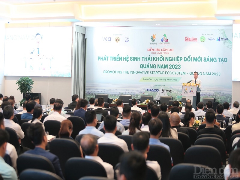 Diễn đàn cấp cao: Phát triển hệ sinh thái khởi nghiệp đổi mới sáng tạo Quảng Nam 2023 tổ chức tại tỉnh Quảng Nam chiều ngày 24/8.
